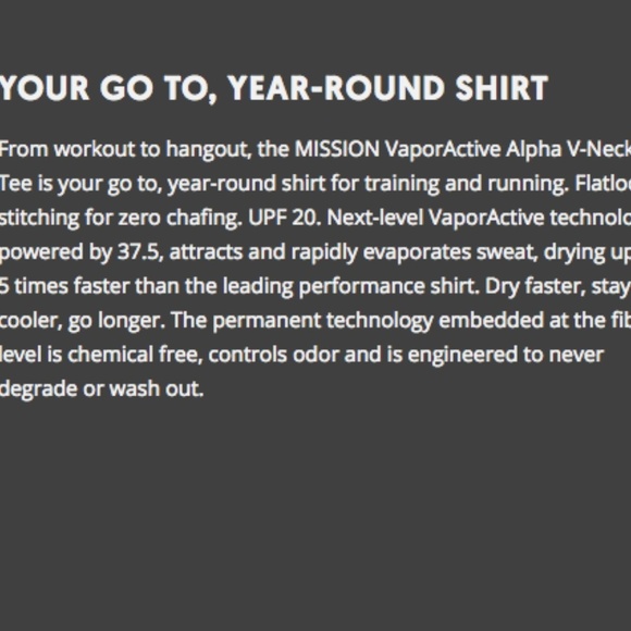 MISSION high tech coral v-neck tee - Picture 5 of 8